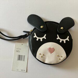 Betsey Johnson Dog / Puppy Sparkle Coin Purse Wristlet  MSRP $32  NWT